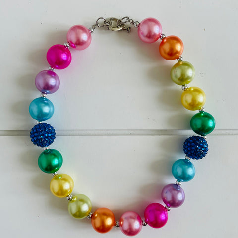 SHINY RAINBOW COLOR FUN BUBBLEGUM NECKLACE