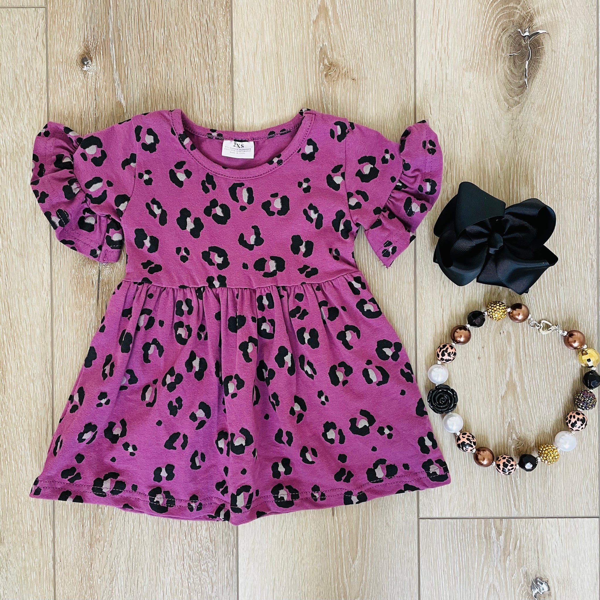 PLUM PURPLE LEOPARD DRESS