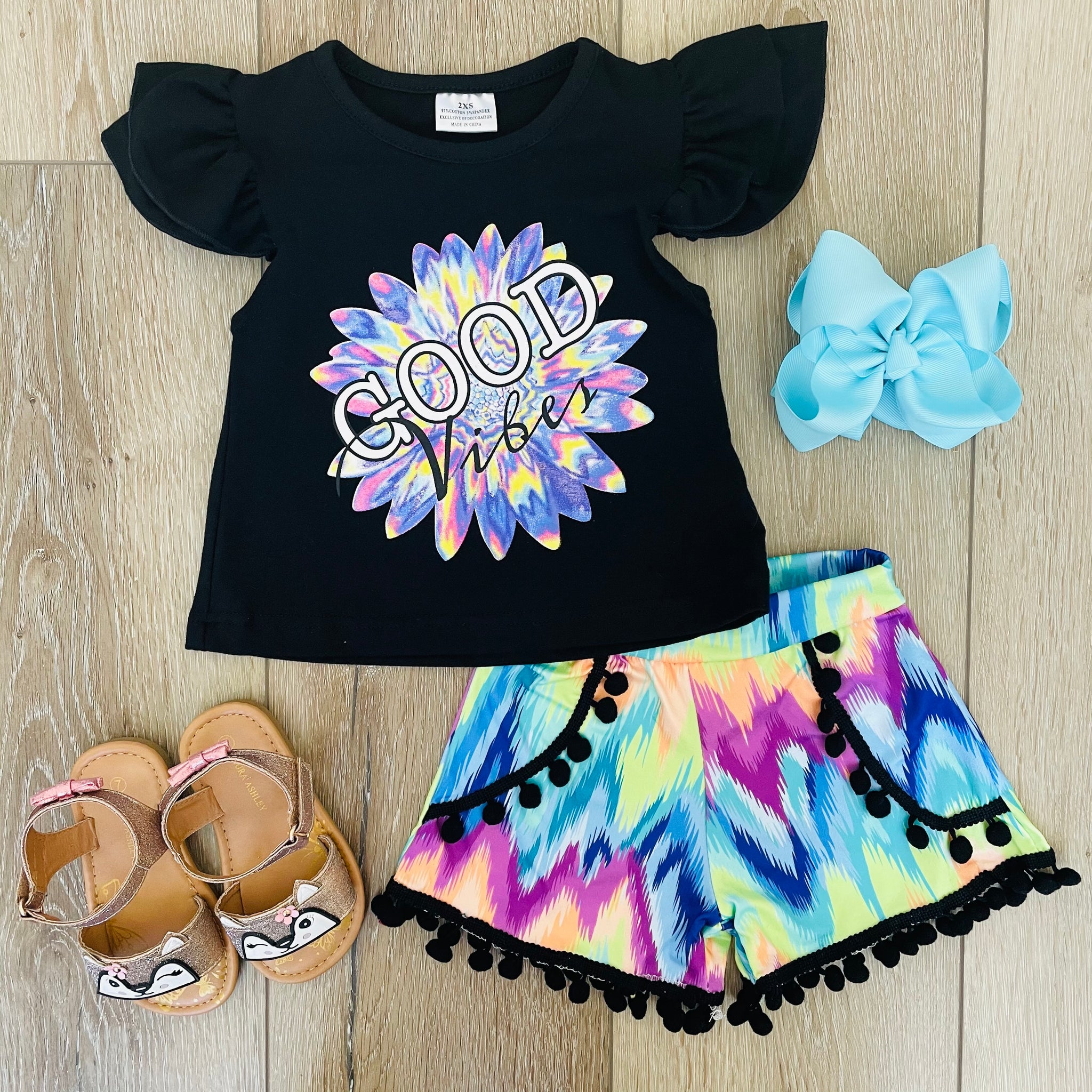 GOOD VIBES TIE DYE SHORT SET