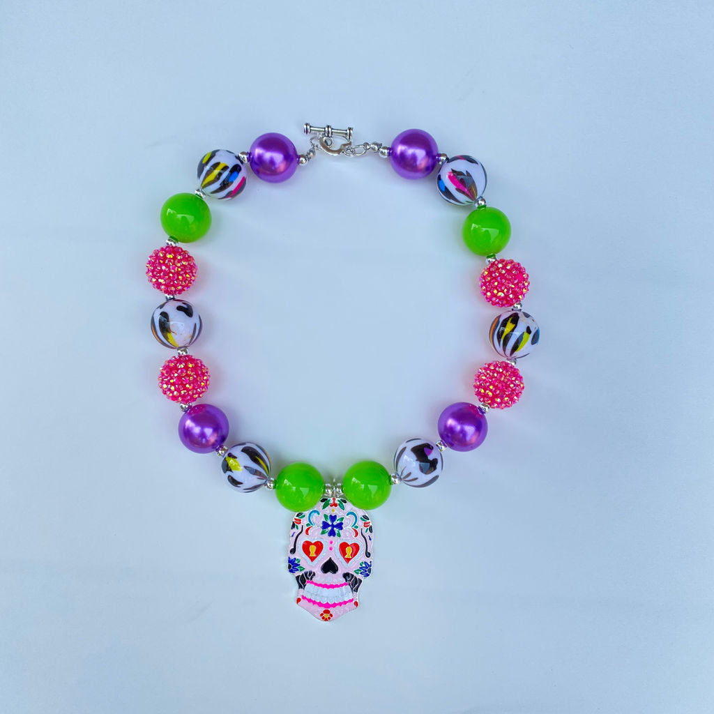 SKULL CANDY BUBBLEGUM NECKLACE
