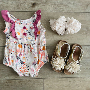 FLORAL RUFFLE ROMPER